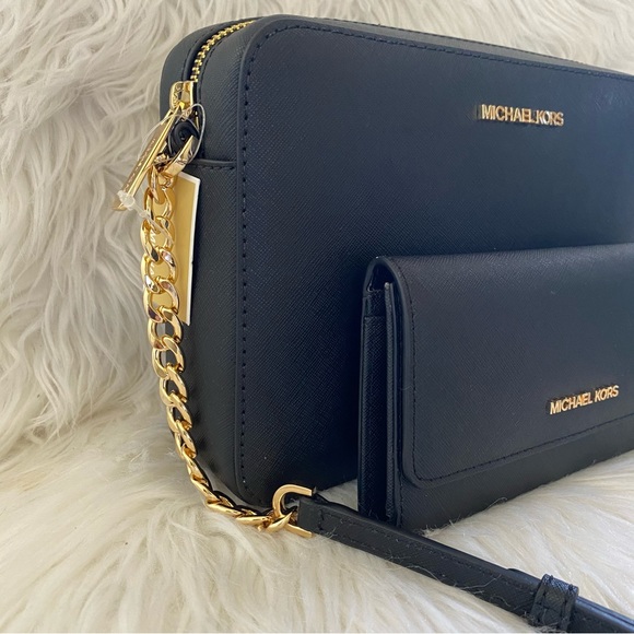 Michael Kors Jet Set Large Saffiano Leather Crossbody bag & wallet - Picture 2 of 16